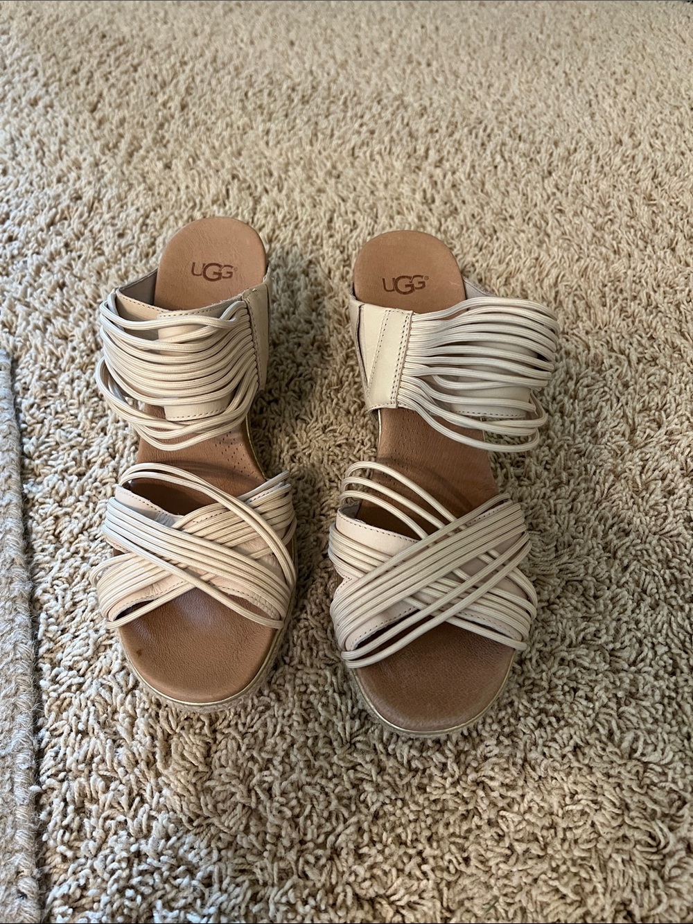 UGG Women's Beige Multi-Strap Slide Sandals- never worn!
